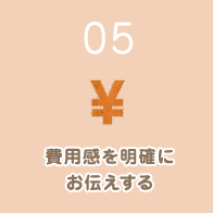 費用を明確にお伝えする